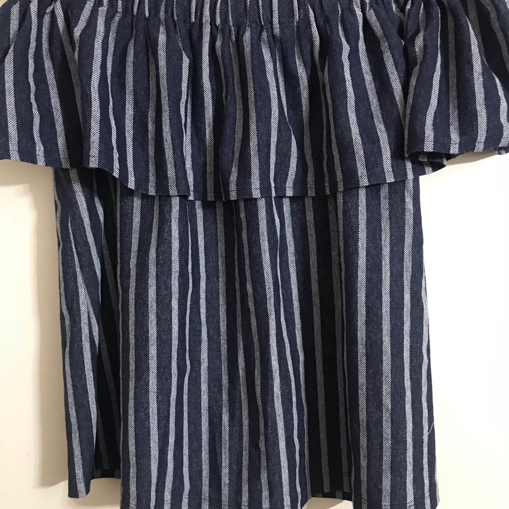 Banana Republic Striped Off-Shoulder Top
